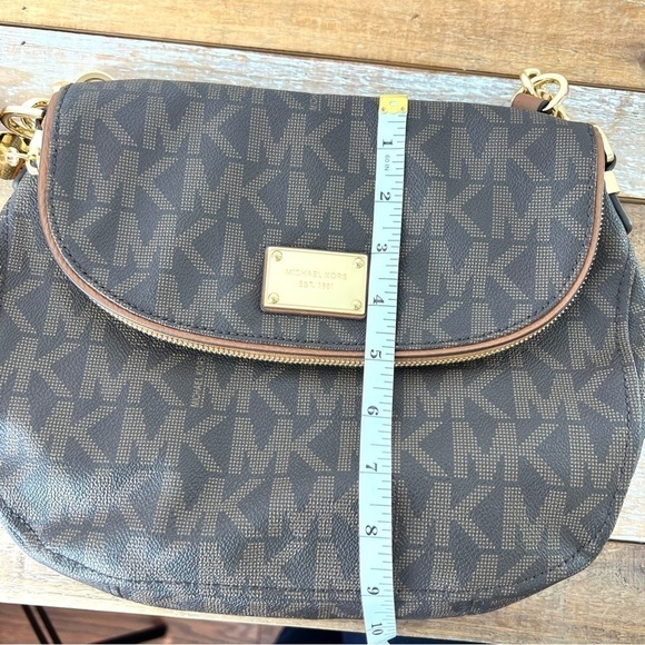 Michael Kors Brown Jet Medium Convertible Shoulder Bag Tassel Matching Wallet - Picture 10 of 16